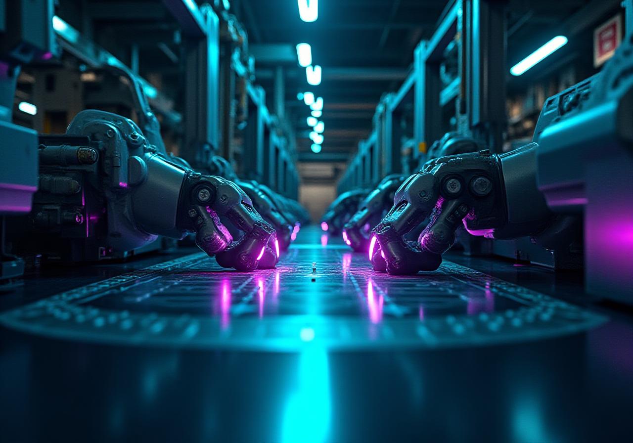 Advanced manufacturing facility with AI overlay