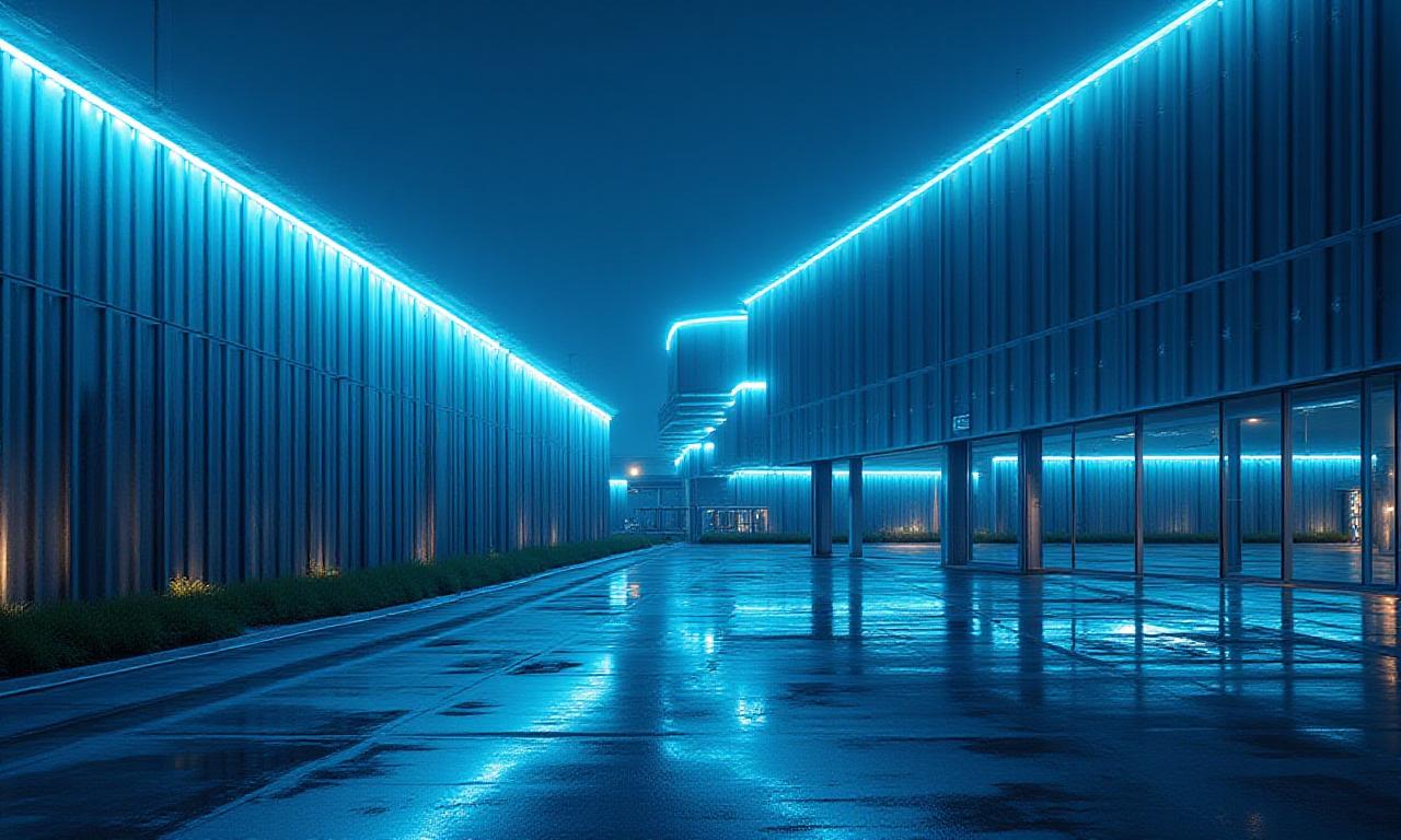 Modern Canadian industrial facility with smart lighting